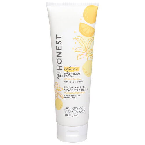 Honest Face + Body Lotion, Sweet Orange Vanilla, Everyday Gentle
