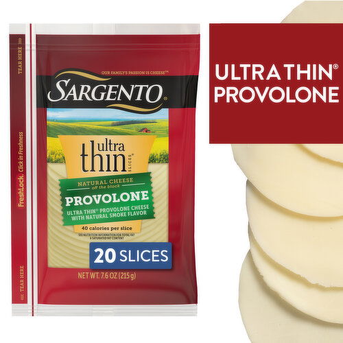 SARGENTO Sargento® Provolone Natural Cheese with Natural Smoke Flavor Ultra Thin® Slices, 20 slices