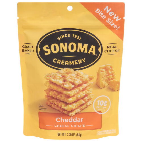 Sonoma Creamery Cheese Crisps, Cheddar, Bite Size!