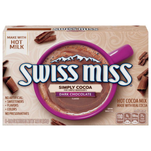 Swiss Miss Simply Cocoa Hot Cocoa Mix, Dark Chocolate Flavor