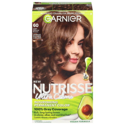 Nutrisse Hair Color, Permanent, Ultra Creme, Light Natural Brown 60