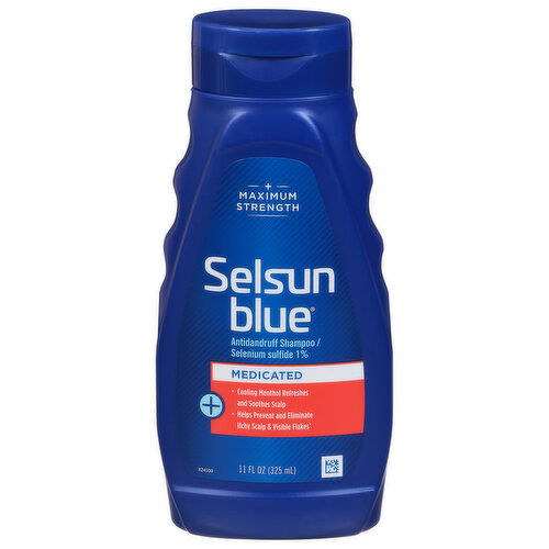 Selsun Blue Antidandruff Shampoo, Maximum Strength, Medicated