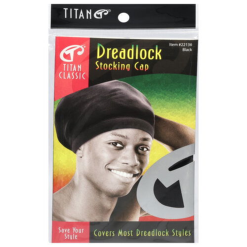 Titan Classic Stocking Cap, Dreadlock, Black