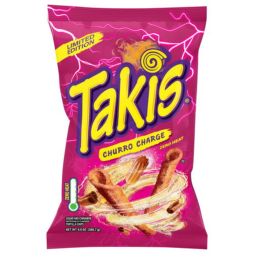 Takis Zero Heat Churro Charge Tortilla Chips