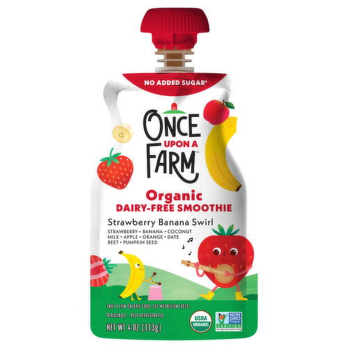 Once Upon a Farm Dairy-Free Organic Strawberry Banana Swirl Smoothie