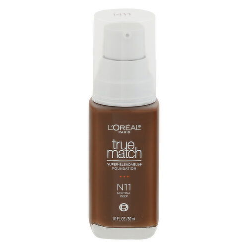 L'Oreal True Match Foundation, Super-Blendable, Neutral Deep N11