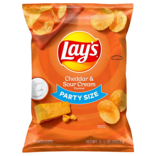 Lay's Potato Chips, Cheddar & Sour Cream Flavored, Party Size