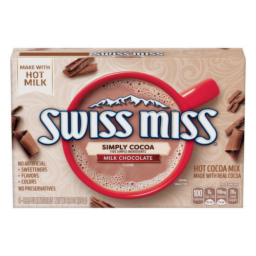 Swiss Miss Simply Cocoa Hot Cocoa Mix, Milk Chocolate Flavor