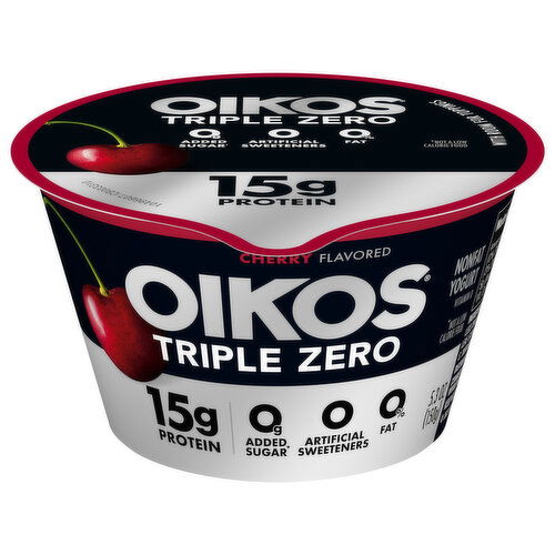 Oikos Triple Zero Yogurt, Cherry Flavored, Nonfat