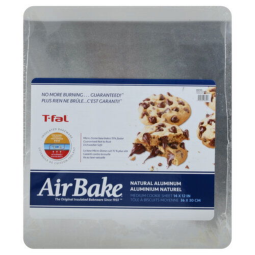 T-fal Air Bake Cookie Sheet, Medium, Natural Aluminum