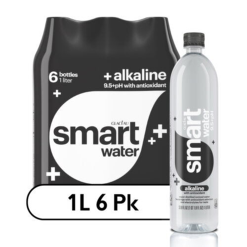 smartwater Alkaline With Antioxidant Ionized Electrolyte Vapor-Distilled Water Bottles