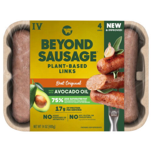 Beyond Meat Beyond Sausage Links, Plant-Based, Brat Original