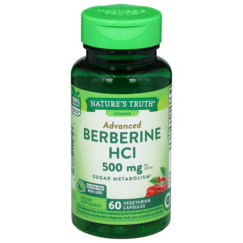 Nature's Truth Berberine HCI, 500 mg, Vegetarian Capsules