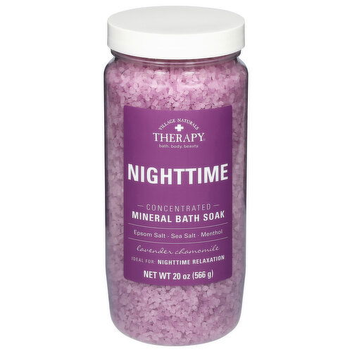 Village Naturals Therapy Mineral Bath Soak, Concentrated, Lavender Chamomile, Nighttime