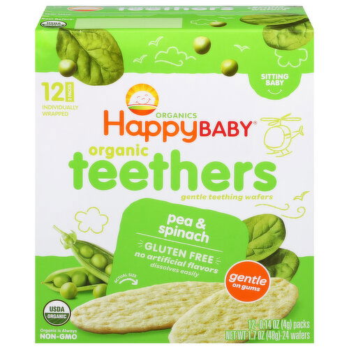 Happy Baby Organic Sitting Baby Peas & Spinach Teethers