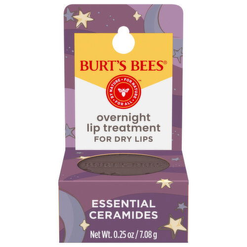 Burt's Bees Lip Treatment, for Dry Lips, Overnight, Essential Ceramides