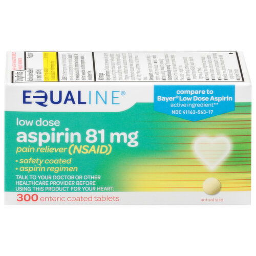 Equaline Aspirin, Low Dose, 81 mg, Enteric Coated Tablets