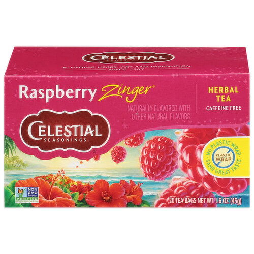 Celestial Seasonings Herbal Tea, Caffeine Free, Raspberry Zinger