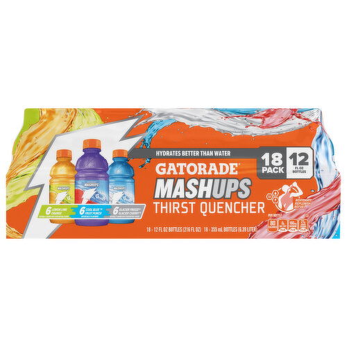 Gatorade Mashups Lemon Lime Orange/Cool Blue Fruit Punch/Glacier Freeze Glacier Cherry Thirst Quencher