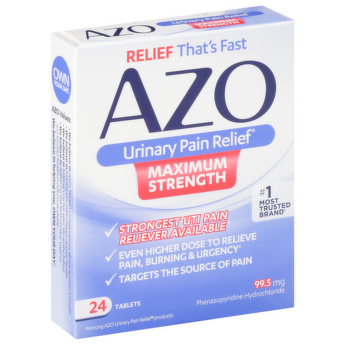 AZO Urinary Pain Relief, Maximum Strength, Tablets