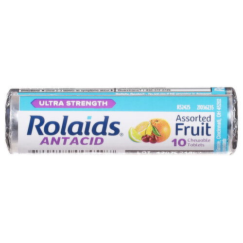 Rolaids Chewable Tablets Ultra Strength Assorted Fruit Antacid