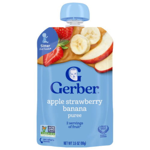 Gerber Sitter 2nd Foods Apple Strawberry Banana Puree