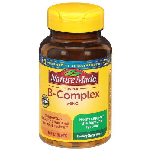 Nature Made B-Complex, with C, Super, Tablets