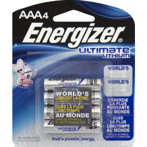 Energizer Ultimate Batteries, Lithium, AAA