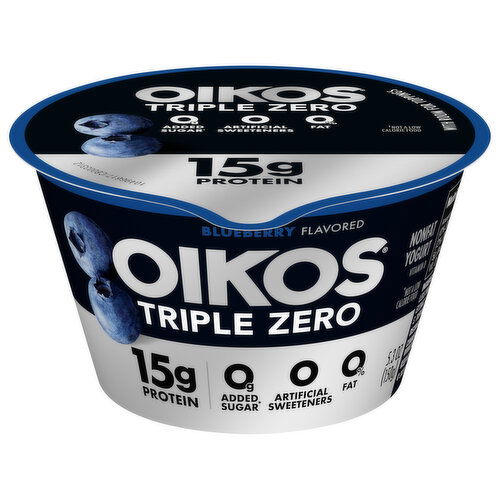 Oikos Triple Zero Yogurt, Blueberry Flavored, Nonfat