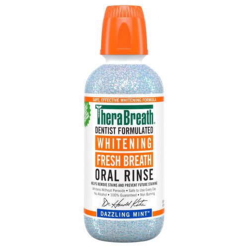 TheraBreath Oral Rinse, Fresh Breath, Whitening, Dazzling Mint