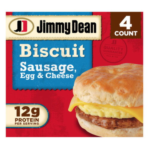 Jimmy Dean Biscuit Breakfast Sandwiches with Sausage, Egg, and Cheese, Frozen