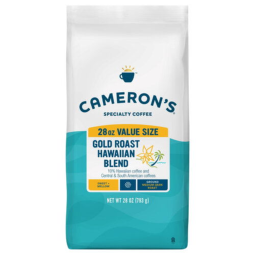 Cameron's Coffee, Ground, Medium-Dark Roast, Gold Roast Hawaiian Blend, Value Size