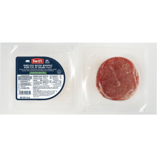 Swift 2 pack of 5 ounce bacon wrapped pork eye of round filet