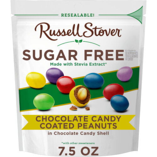 Russell Stover Sugar Free Sugar Free Chocolate Candy Coated Peanuts, 7.5 oz. bag