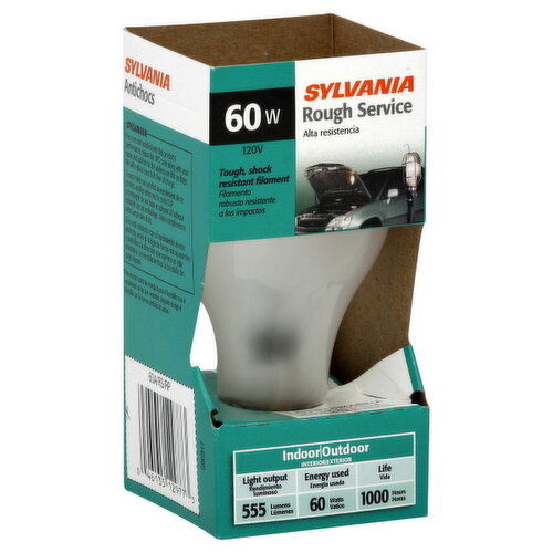 Sylvania Light Bulb, A19, Rough Service, 60 Watts