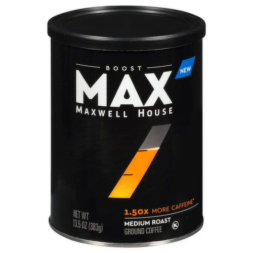 Maxwell House Max Boost Coffee, Ground, Medium Roast