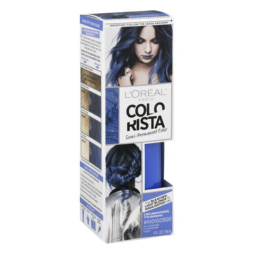 Colorista Semi-Permanent Hair Color, Indigo 500