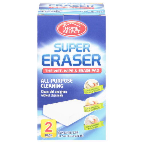 Home Select Super Eraser, All Purpose Cleaning, 2 Pack