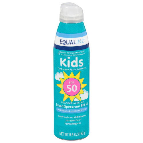 Equaline Kids Sunscreen, Continuous Spray, Broad Spectrum SPF 50