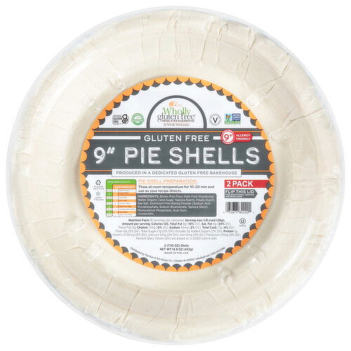 Wholly Gluten Free Pie Shells, Gluten Free, 9 Inch