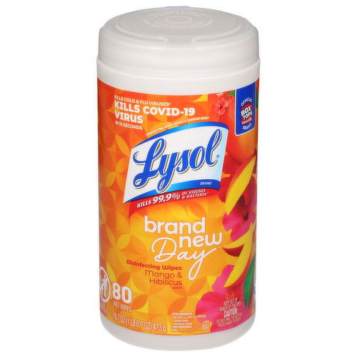 Lysol Brand New Day Disinfecting Wipes, Mango & Hibiscus Scent