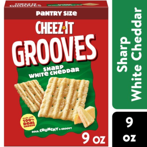 Cheez-It Grooves Crunchy Cheese Crackers, Sharp White Cheddar