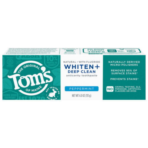 Tom's of Maine Whiten + Deep Clean Peppermint Toothpaste