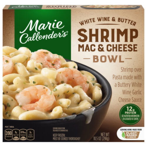 Marie Callender's White Wine and Butter Shrimp Mac & Cheese Bowl Frozen Meal