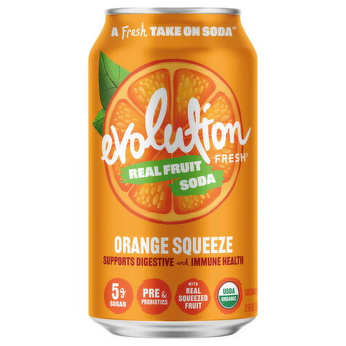 Evolution Fresh Soda, Functional, Orange Squeeze