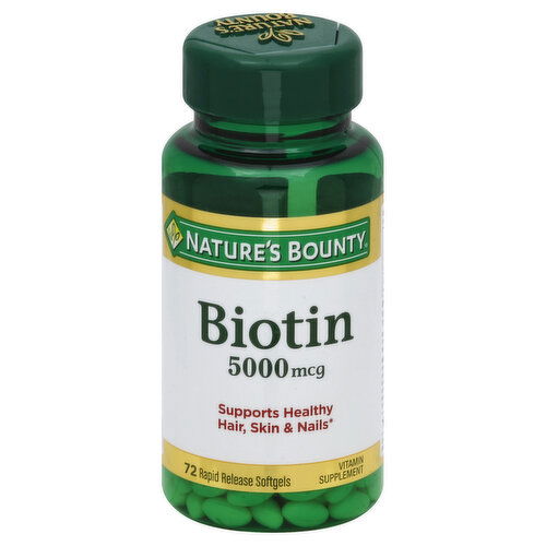 Nature's Bounty Biotin, 5000 mcg, Rapid Release Softgels