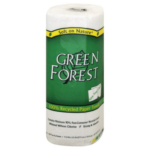 Green Forest Paper Towels, 100% Recycled, Size Your Own, Two-Ply