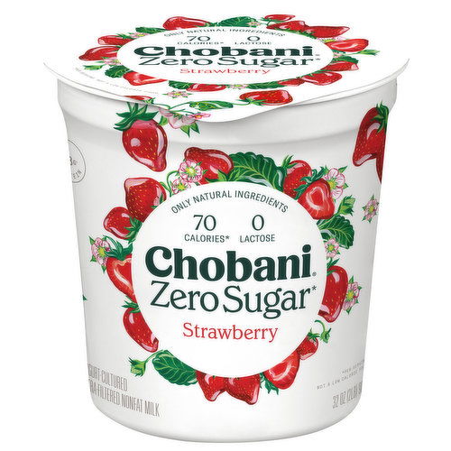 Chobani Yogurt, Zero Sugar, Strawberry