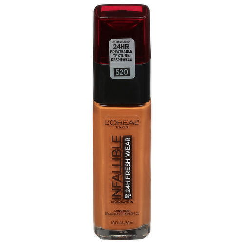 L'Oreal Infallible Foundation, Sienna 520, Broad Spectrum SPF 25