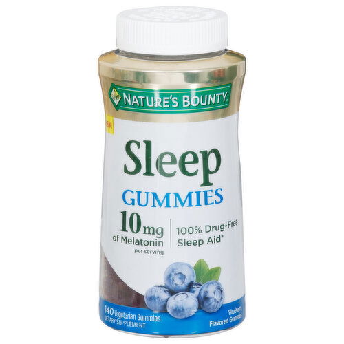 Nature's Bounty Sleep Aid, 10 mg, Blueberry Flavored, Vegetarian Gummies